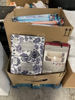 Lot 234  
            Marchington SR17 - Delivery or Collection 

                
PALLET OF ASSORTED ITEMS TO INCLUDE ARSENAL TEXTIL REVERSIBLE BICOLOR SOFA COVER:...