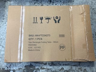 Lot 270  
            Marchington SR17 - Delivery or Collection 

                
RECTANGLE FOLDING TABLE 180CM IN WHITE: LOCATION - B4