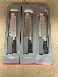 Lot 319  
            Marchington SR17 - Collection 

                
(COLLECTION ONLY) 3 X VICTORINOX GRAND MAITRE KITCHEN KNIVES - COMBINED RRP £300 ...