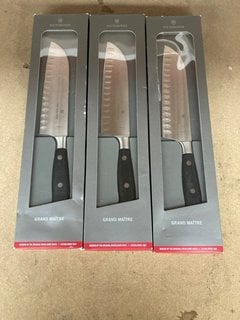 Lot 321  
            Marchington SR17 - Collection 

                
(COLLECTION ONLY) 3 X VICTORINOX GRAND MAITRE KITCHEN KNIVES - COMBINED RRP £300 ...