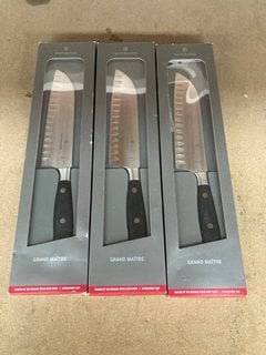 Lot 322  
            Marchington SR17 - Collection 

                
(COLLECTION ONLY) 3 X VICTORINOX GRAND MAITRE KITCHEN KNIVES - COMBINED RRP £300 ...