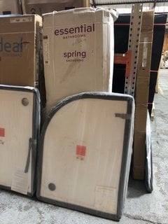 Lot 1072  
            Marchington SR18 - Collection 

                
(COLLECTION ONLY) CLEAR GLASS SILVER FRAMED 1200 X 900 X 1900MM OFFSET QUADRANT S...