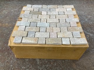 Lot 110  
            Marchington SR18 - Collection 

                
(COLLECTION ONLY) 1 BOX = 11 SHEETS OF 305MM2 STONE MOSAIC SPECIALISED NATURAL BR...