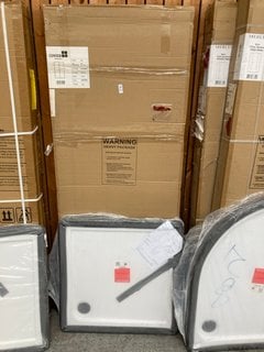 Lot 1133  
            Marchington SR18 - Collection 

                
(COLLECTION ONLY) CLEAR GLASS SILVER FRAMED 760 X 1850MM BIFOLD SHOWER DOOR WITH ...