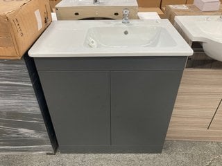Lot 129  
            Marchington SR18 - Collection 

                
(COLLECTION ONLY) FLOOR STANDING 2 DOOR SINK UNIT IN ANTHRACITE WITH A RH 800 X 5...