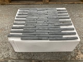 Lot 12  
            Marchington SR18 - Collection 

                
(COLLECTION ONLY) 1 BOX = 11 SHEETS OF PENCIL ANTHRACITE 305MM2 STONE MOSAIC TILE...