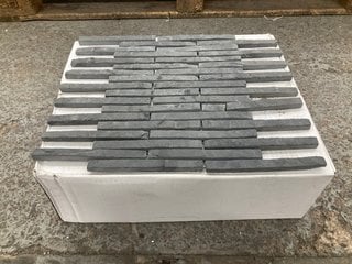 Lot 14  
            Marchington SR18 - Collection 

                
(COLLECTION ONLY) 1 BOX = 11 SHEETS OF PENCIL ANTHRACITE 305MM2 STONE MOSAIC TILE...