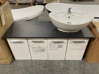 Lot 151  
            Marchington SR18 - Delivery or Collection 

                
2 X WALL HUNG 2 DOOR VANITY BASE UNITS IN WHITE WITH A 1200 X 460MM COUNTER TOP I...