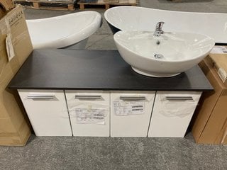 Lot 152  
            Marchington SR18 - Delivery or Collection 

                
2 X WALL HUNG 2 DOOR VANITY BASE UNITS IN WHITE WITH A 1200 X 460MM COUNTER TOP I...