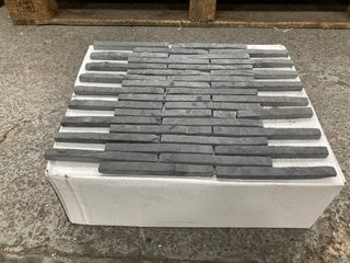Lot 15  
            Marchington SR18 - Collection 

                
(COLLECTION ONLY) 1 BOX = 11 SHEETS OF PENCIL ANTHRACITE 305MM2 STONE MOSAIC TILE...