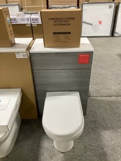 Lot 169  
            Marchington SR18 - Delivery or Collection 

                
600 X 360MM W/C UNIT IN LONDON SILVER OAK & WHITE WITH D-SHAPED BTW PAN & SOFT CL...