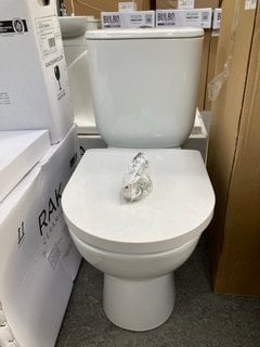 Lot 185  
            Marchington SR18 - Delivery or Collection 

                
RAK CLOSED COUPLED W/C WITH CISTERN FITTINGS, DUAL FLUSH TOP CHROME BUTTON & SEAT...