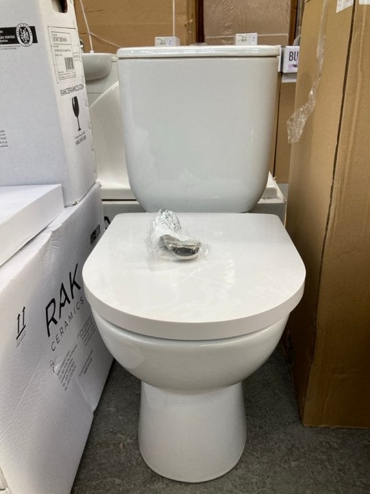 Lot 187  
            Marchington SR18 - Delivery or Collection 

                
RAK CLOSED COUPLED W/C WITH CISTERN FITTINGS, DUAL FLUSH TOP CHROME BUTTON & SEAT...