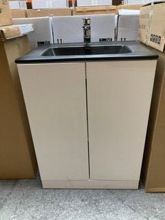 Lot 239  
            Marchington SR18 - Delivery or Collection 

                
FLOOR STANDING 2 DOOR SINK UNIT IN WHITE WITH A 620 X 460MM 1TH CERAMIC BASIN IN ...