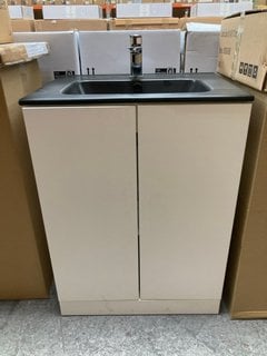 Lot 242  
            Marchington SR18 - Delivery or Collection 

                
FLOOR STANDING 2 DOOR SINK UNIT IN WHITE WITH A 620 X 460MM 1TH CERAMIC BASIN IN ...