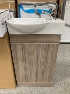 Lot 253  
            Marchington SR18 - Delivery or Collection 

                
FLOOR STANDING 1 DOOR CLOSET SINK UNIT IN DRIFTWOOD WITH A 460 X 250MM STH CERAMI...