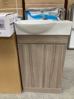 Lot 254  
            Marchington SR18 - Delivery or Collection 

                
FLOOR STANDING 1 DOOR CLOSET SINK UNIT IN DRIFTWOOD WITH A 460 X 250MM STH CERAMI...