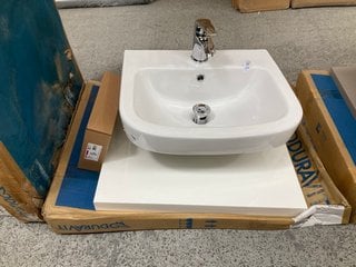 Lot 271  
            Marchington SR18 - Collection 

                
(COLLECTION ONLY) DURAVIT 620 X 570MM FLOATING COUNTERTOP IN WHITE WITH A 1TH CER...