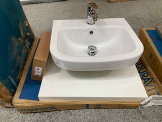 Lot 272  
            Marchington SR18 - Collection 

                
(COLLECTION ONLY) DURAVIT 620 X 570MM FLOATING COUNTERTOP IN WHITE WITH A 1TH CER...
