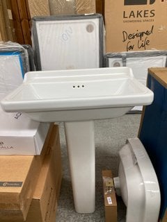 Lot 285  
            Marchington SR18 - Collection 

                
(COLLECTION ONLY) 600MM NTH CERAMIC BASIN WITH FULL PEDESTAL - ORIGINAL RRP £280:...