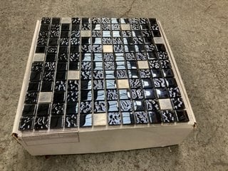 Lot 325  
            Marchington SR18 - Collection 

                
(COLLECTION ONLY) QTY OF 300MM2 BLACK & CHROME MOSAIC TILE SHEETS - ORIGINAL RRP ...
