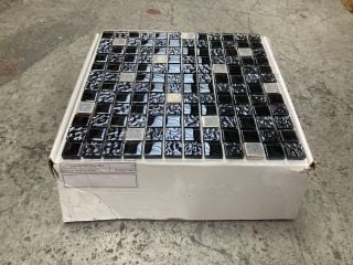 Lot 326  
            Marchington SR18 - Collection 

                
(COLLECTION ONLY) QTY OF 300MM2 BLACK & CHROME MOSAIC TILE SHEETS - ORIGINAL RRP ...