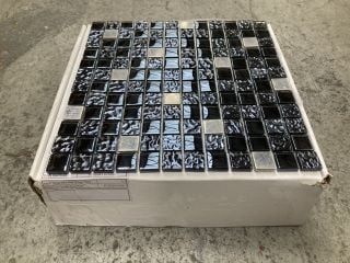 Lot 331  
            Marchington SR18 - Collection 

                
(COLLECTION ONLY) 1 BOX = 11 SHEETS 1M2 BLACK & CHROME MOSAIC TILE SHEETS - ORIGI...
