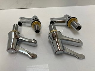 Lot 410  
            Marchington SR18 - Delivery or Collection 

                
SET OF LEVER ACTION BATH & BASIN PILLAR TAPS IN CHROME - ORIGINAL RRP £210: LOCAT...