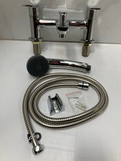Lot 520  
            Marchington SR18 - Delivery or Collection 

                
DECK MOUNTED BSM IN CHROME WITH SHOWER HANDSET, HOSE & WALL MOUNTING BRACKET - OR...