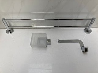 Lot 532  
            Marchington SR18 - Delivery or Collection 

                
BATHROOM ACCESSORY SET IN CHROME TO INCLUDE WALL MOUNTED 600MM DOUBLE TOWEL RAIL,...