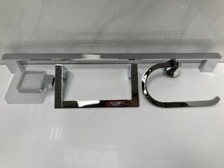 Lot 551  
            Marchington SR18 - Delivery or Collection 

                
BATHROOM ACCESSORY SET IN CHROME TO INCLUDE 600MM WALL MOUNTED TOWEL RAIL, 2 X TO...