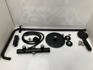 Lot 558  
            Marchington SR18 - Delivery or Collection 

                
THERMOSTATIC BAR SHOWER VALVE IN BLACK WITH RISER RAIL, ROUND FIXED SHOWER HEAD, ...