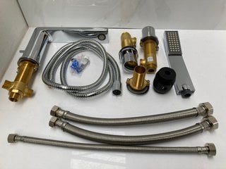 Lot 571  
            Marchington SR18 - Delivery or Collection 

                
DECK MOUNTED 4TH BSM IN CHROME WITH PENCIL STYLE HANDSET & HOSE - ORIGINAL RRP £4...