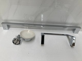 Lot 600  
            Marchington SR18 - Delivery or Collection 

                
BATHROOM ACCESSORY SET TO INCLUDE 600MM TOWEL RAIL IN CHROME, TOWEL RING & WALL M...