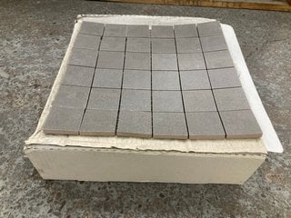 Lot 60  
            Marchington SR18 - Collection 

                
(COLLECTION ONLY) 1 BOX = 9 SHEETS OF 300MM2 STONE MOSAIC TILES IN TABACCO - ORIG...