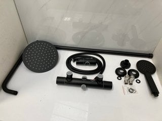 Lot 616  
            Marchington SR18 - Delivery or Collection 

                
THERMOSTATIC BAR SHOWER VALVE IN BLACK WITH RISER RAIL, ROUND FIXED SHOWER HEAD, ...