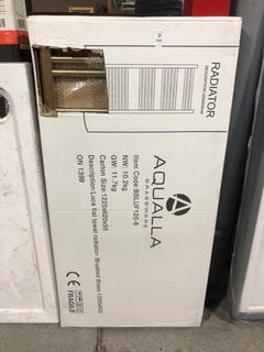 Lot 690  
            Marchington SR18 - Delivery or Collection 

                
BRUSHED BRASS STRAIGHT TUBED HEATED TOWEL RADIATOR 1200 X 600MM - ORIGINAL RRP £3...