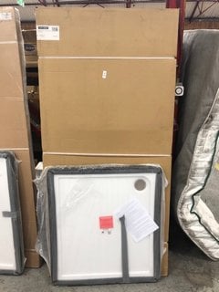 Lot 746  
            Marchington SR18 - Collection 

                
(COLLECTION ONLY) CLEAR GLASS SILVER FRAMED 900 X 1900MM PIVOT SHOWER DOOR WITH A...