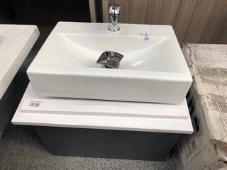 Lot 784  
            Marchington SR18 - Collection 

                
(COLLECTION ONLY) WALL HUNG 1 DRAWER COUNTER TOP SINK UNIT IN ANTHRACITE & WHITE ...