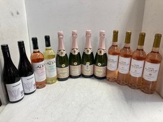 Lot 114  
            Marchington SR17 - Delivery or Collection 

                
12 X ASSORTED WINES TO INCLUDE BISSINGER & CO CHAMPAGNE ROSE BRUT 75CL 12.5% VOL ...