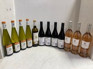 Lot 115  
            Marchington SR17 - Delivery or Collection 

                
12 X ASSORTED WINES TO INCLUDE SCHIEBER KADARKA DRY RED WINE 75CL 12.5% VOL (WE O...
