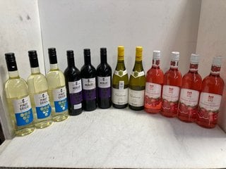 Lot 117  
            Marchington SR17 - Delivery or Collection 

                
12 X ASSORTED WINES TO INCLUDE VINEYARD MERLOT SOFT & MELLOW 75CL 11% VOL (WE OPE...
