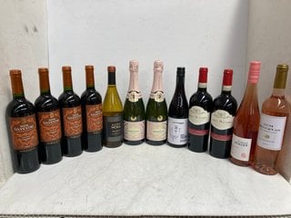 Lot 17  
            Marchington SR17 - Delivery or Collection 

                
12 X ASSORTED WINES TO INCLUDE SCHIEBER KADARKA DRY RED WINE 75CL 12.5% VOL (WE O...