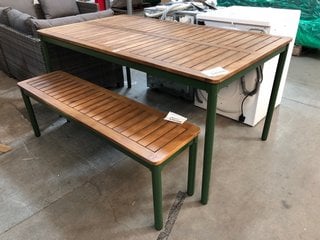 Lot 119  
            Marchington SR10 - Delivery or Collection 

                
JOHN LEWIS & PARTNERS ERNA GARDEN DINING TABLE AND BENCH SET IN NATURAL AND GREEN...
