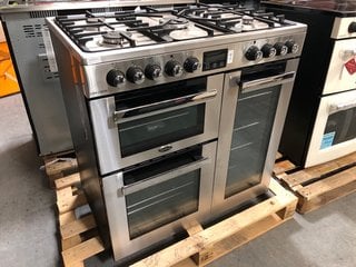 Lot 24  
            Marchington SR10 - Delivery or Collection 

                
BELLING FARMHOUSE 90CM DUAL FUEL RANGE COOKER WITH GAS HOB IN BLACK : MODEL 90DF ...