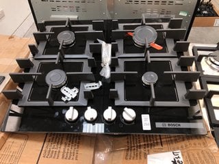 Lot 266  
            Marchington SR10 - Delivery or Collection 

                
BOSCH 60CM FOUR BURNER GAS ON GLASS HOB: MODEL PNP6B6K40 - ORIGINAL RRP £349: LOC...