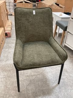 Lot 280  
            Marchington SR10 - Delivery or Collection 

                
JOHN LEWIS & PARTNERS CALGARY DINING CHAIR IN GREEN FABRIC - ORIGINAL RRP £148: L...