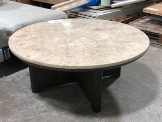 Lot 302  
            Marchington SR10 - Delivery or Collection 

                
JOHN LEWIS & PARTNERS RITZ MARBLE ROUND COFFEE TABLE IN NATURAL MARBLE AND DARK W...