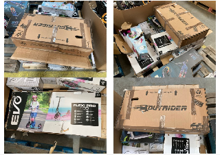 Lot 335  
            Marchington SR10 - Delivery or Collection 

                
PALLET OF ASSORTED KIDS SCOOTERS AND BIKES TO INCLUDE EVO FLEXI PRO 200 SCOOTER: ...