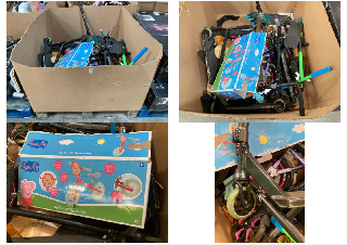Lot 342  
            Marchington SR10 - Delivery or Collection 

                
PALLET OF ASSORTED KIDS SCOOTERS AND BIKES TO INCLUDE INVERT KIDS SCOOTER AND PEP...